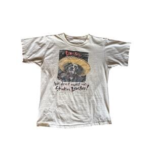 Vintage 1992 Big Dogs Mexican Western Single Stitched White Medium T-Shirt